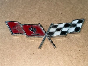 Corvette Side Fender Gas Tank Flag Emblem 466652 OEM GM 77 78 79 - Picture 1 of 10