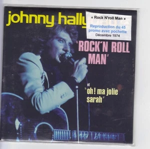 CD JOHNNY HALLYDAY PROMO ╪ ROCK MAN + JOLIE SARAH ╪ ( 45t. de 1974 CD REPLICA) - Picture 1 of 1