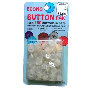 150 Econo Button Pak surtidos tamaños y diseños blanco perla 2 y 4 agujeros Blumenthal - Imagen 1 de 7