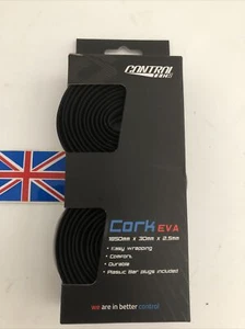 ControlTech Cork Eva Handlebar Tape Black With Plastic Bar Plugs - Picture 1 of 5