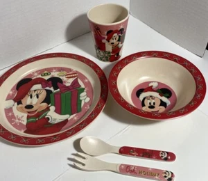 Disney Minnie Mouse Set da Pranzo in Plastica Melamina di Natale (5 pz) - Foto 1 di 6