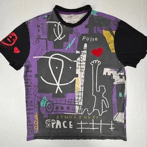 T-shirt imprimé graphique BKYS XL manches courtes violet noir design art - Photo 1/11
