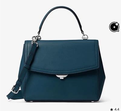 Cartera de cuero mediana Michael Kors verde azulado Ava Foto 1 de 4