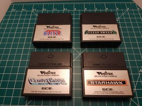 Vectrex Cartridge Lot of 4 Tested Blitz!, Clean Sweep, Cosmic Chasm, Starhawk
