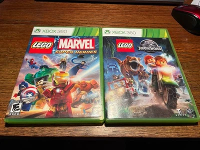 Xbox360 2 game Lego Marvel Super Heroes + Lego Jurassic World Mint Condition - Image 1 of 3