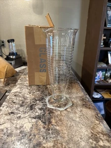Vintage 32oz KIMAX 1000 mL Conical Graduated Beaker Etched Glass N3w Old Stock - Picture 1 of 11