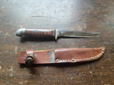 Cuchillo vintage Kinfolks pájaro y trucha con funda hoja de 4,5" Foto 1 de 4