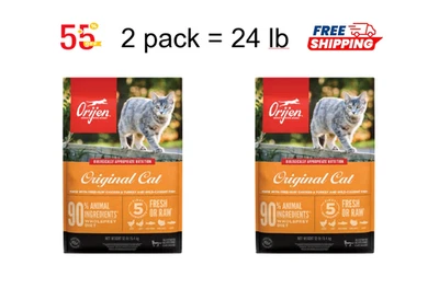 2 PACK 24 LB - ORIJEN Original Dry Cat Food