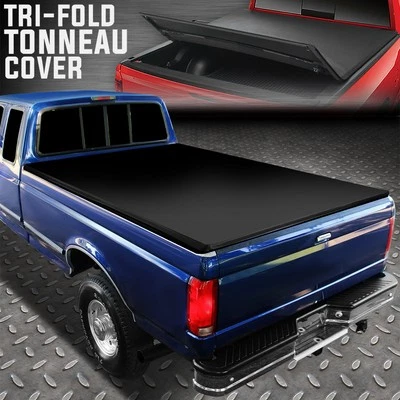 FOR 73-98 FORD F150 F250 6.5 FT SHORT BED SOFT TOP TRI-FOLD TRUNK TONNEAU COVER Foto 1 de 4