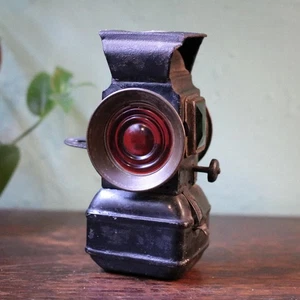 Antique Motor Lamp with Ruby Glass – Early 20th Century Carriage or Cycle Oil L - Picture 1 of 10