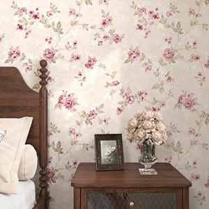 Pink Floral Contact Paper for Walls Floral Peel and Stick Wallpaper Vintage S... - Picture 1 of 9