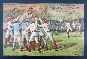 RARO - 1888 • Tarjeta comercial con tema de béisbol victoriano • LOTE UMPIRES NO ES FELIZ - Imagen 1 de 2