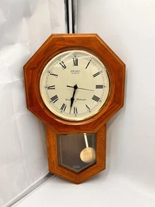Seiko Hexagonal Westminster/Whittington Dual Chime Wall Clock - QXH102B - Foto 1 di 7