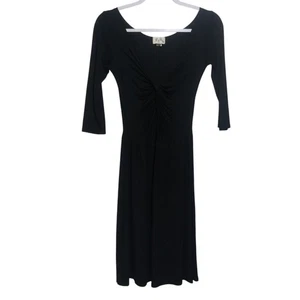 Vestido Anthropologie Lolly Negro Nudo Acanalado Cuello en V Modal Simple Clásico Talla XS - Imagen 1 de 6