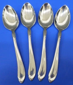 4 - Oneida Oneidacraft Deluxe SHASTA Glossy Stainless FIVE O'CLOCK TEASPOONS - Picture 1 of 7