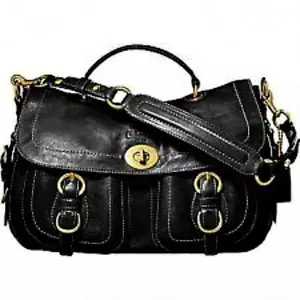 Borsa tote corta nuova con etichette Coach Ltd legacy in pelle nera maniglia corta RARA - Foto 1 di 1