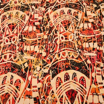 Luau BTY Banyan Batiks Oranges Black Geometric - Image 1 of 4