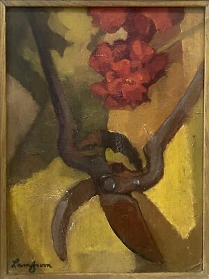 🔥 Pintura al óleo impresionista jardinería flores rosas vintage finas bodegones años 50 Foto 1 de 4