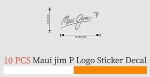 12mm Vinyl Decal Maui jim p Ornament Logo Sticker for Polarized glasses/lens - Picture 1 of 13