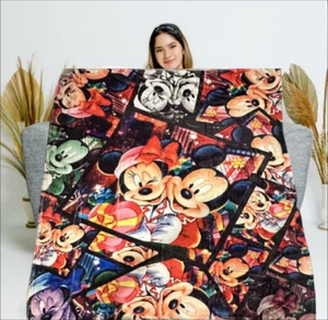 Mickey Mouse & Minnie Collage Picture Throw Blanket 60X50 - Picture 1 of 2