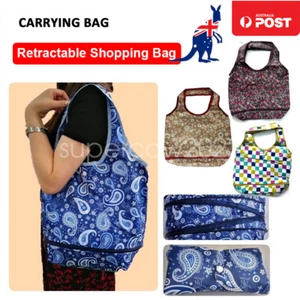 Reusable Foldable Shopping Bag Expandable Eco Grocery Storage Bag Oxford Cloth - Picture 1 of 14
