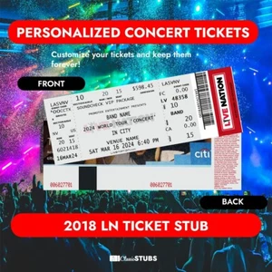 Personalized Custom Replica 2000s Vintage Concert Ticket Stub (LN Version) - Picture 1 of 4