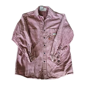 Rasco FR Shirt Adult Large Red Plaid Flame Resistant Workwear Long Sleeve Mens - Picture 1 of 6