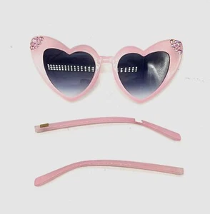 $35 Bari Lynn Kids' Girls' Pink Heart-Shaped Cat Eye Crystal Sunglasses One Size - Picture 1 of 3