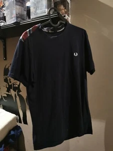 Fred Perry Cotton Short Sleeve T-Shirt In Navy - Picture 1 of 1