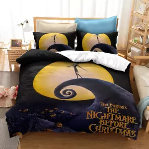 Jack Skellington On Spiral Hill Nightmare Before Christmas 3D Quilt Bedding Set - Picture 1 of 4