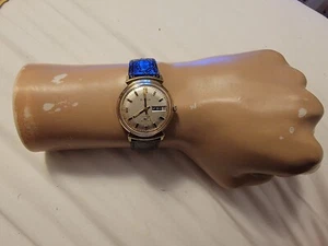 Vintage Bulova Sea King M9 Gold Electroplated Day/Date Automatic Men's Watch - Picture 1 of 8