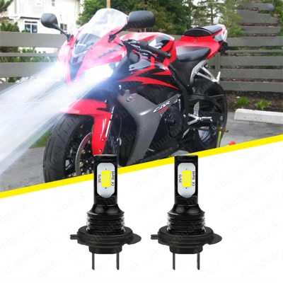 H7 White 6000K LED Headlight Bulbs 2PCS For Honda CBR600RR 2007 2008 - 2020 — 第 1/4 张图片