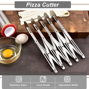 5 Rad Edelstahl Pizzamesser Radmesser Einstellbarer Teigteiler für Q4T6 - Bild 1 von 11