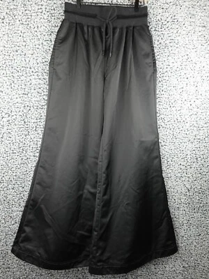 Puma by Rihanna Black Satin Wide Leg Track Pants Women's Medium M 38 UK 12 Flare - Image 1 of 4