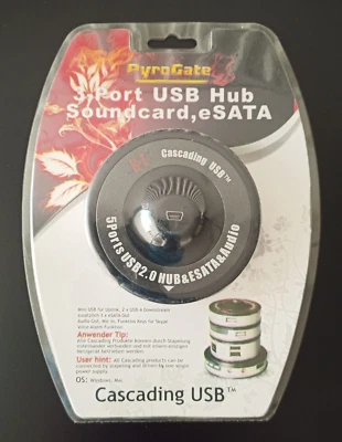 Cascading USB Multi Hub 5-Port Sound Card eSata Media Buttons Stackable Sealed - Image 1 of 4