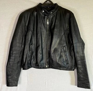 Vintage Steinmark Leather Motorcycle Jacket Zip Out Lining Sz 46 Men's - Picture 1 of 14