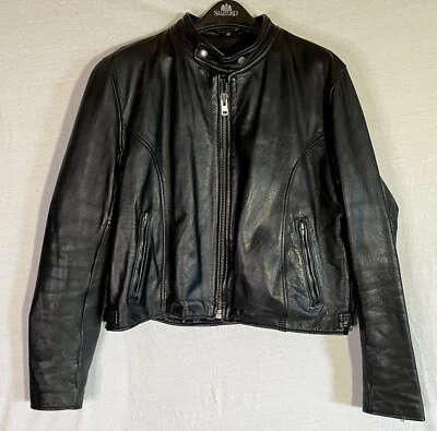 Vintage Steinmark Leather Motorcycle Jacket Zip Out Lining Sz 46 Men's - Image 1 of 4