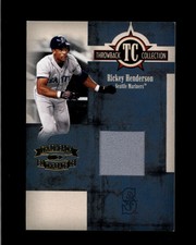 RICKEY HENDERSON 2005 DONRUSS THROWBACK THREADS GAME USED JERSEY #033/500 BC9209