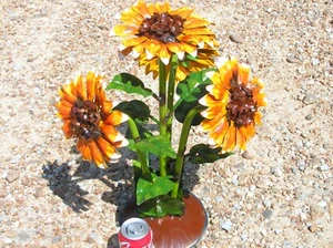 Metal Art garden Flower Sunflower sculpture, Junk Iron Art, 2 - Picture 1 of 11