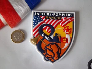 écusson 80 eme D-Day sapeurs pompiers Manche Normandie - Foto 1 di 3