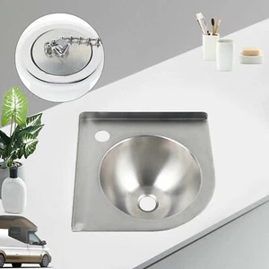 Corner Basin Sink RV Caravan Motorhome Stainless Camper Hand Wash Basin Sink NEW - Picture 1 of 12
