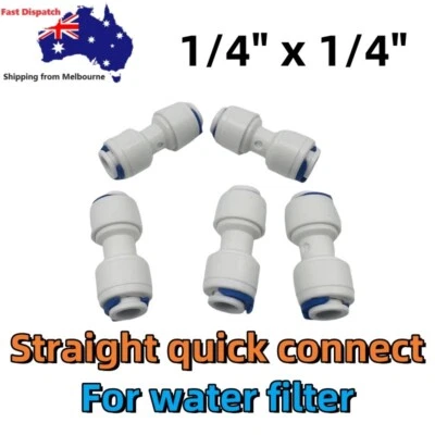 5x Water Filter Tube Quick Fit Joiner 1/4" 6mm Union Connector for John Guest - Image 1 of 2