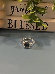 David Yurman Sterling Silver Hampton Blue & Diamond Ring Size 8 - Picture 1 of 5