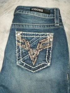 NWOT VIGOSS HERITAGE FIT CAPRI JEANS SIZE 2 ... BLING!! WOW!!! - Picture 1 of 14