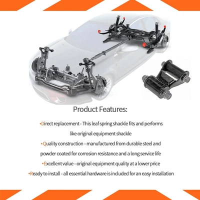 Grillete de resorte de hoja trasera Dorman 1 pieza para Dodge Dakota 1997-2002 Foto 1 de 4