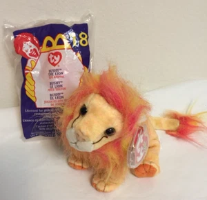 Ty Beanie Baby BUSHY the Lion - Jan 27 2000 - (+McD's Teenie Bushy ) Vintage!!! - Picture 1 of 11