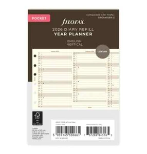 filofax Kalendereinlage POCKET Jahresplaner Leporello 2026 cotton creme 26-68208 - Bild 1 von 4