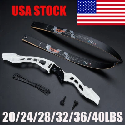 66" Archery Takedown Recurve Bow RH Metal Riser for Competition Training Target - Image 1 of 4