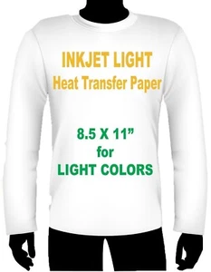 PLANCHA DE TINTA CALOR EN PAPEL DE TRANSFERENCIA LUZ 8,5 X 11 -2 HOJAS - Imagen 1 de 1