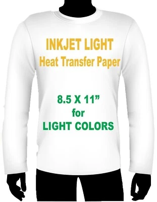 GOLD SEAL SPECIALTY PAPERS INK JET HEAT IRON ON TRANSFER PAPER LIGHT 8.5 X 11 -2 SHEETS